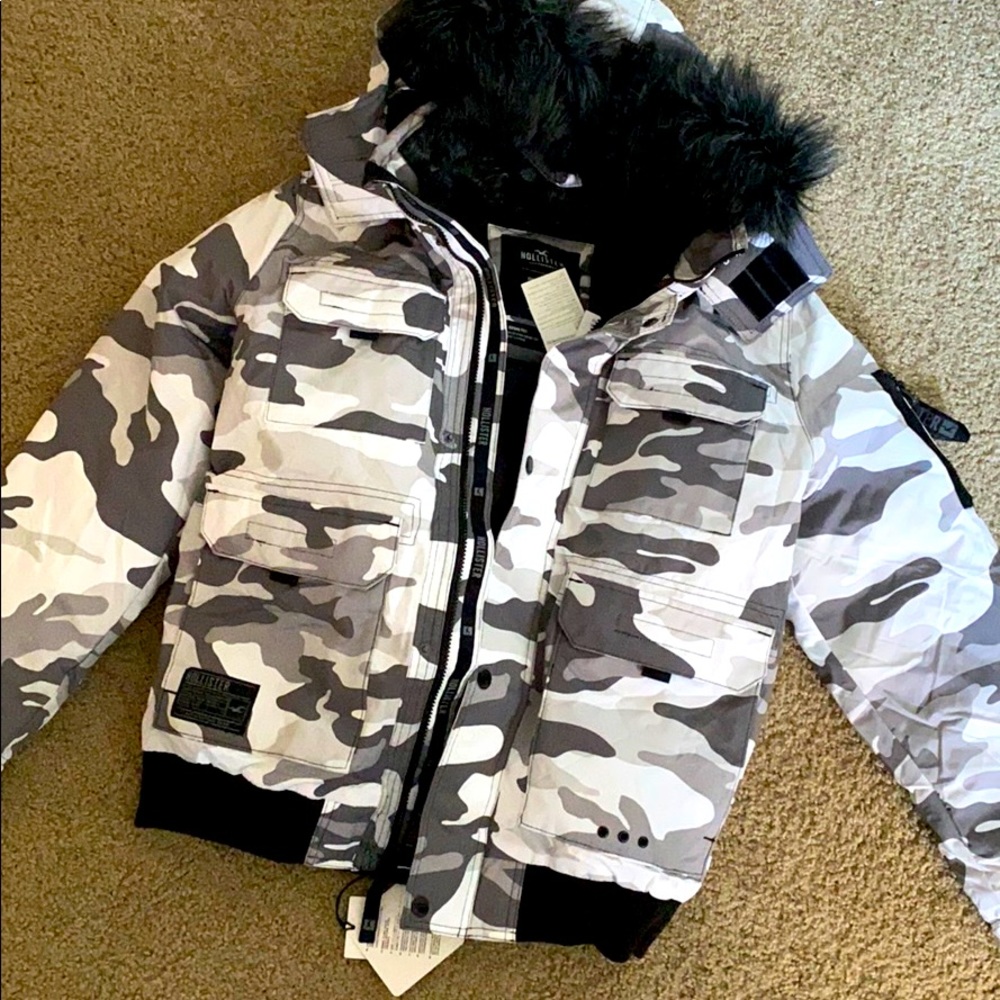 Hollister Camo All Weather Utility Bomber Jacket